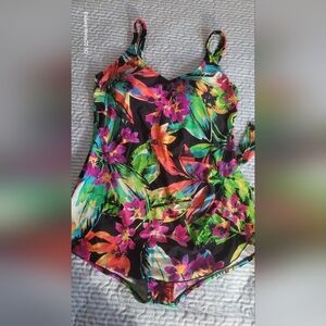 SUPER COLORFUL FLOWERS MAXINE ONE PIECE BATHING SWIM SUIT SIZE 18W